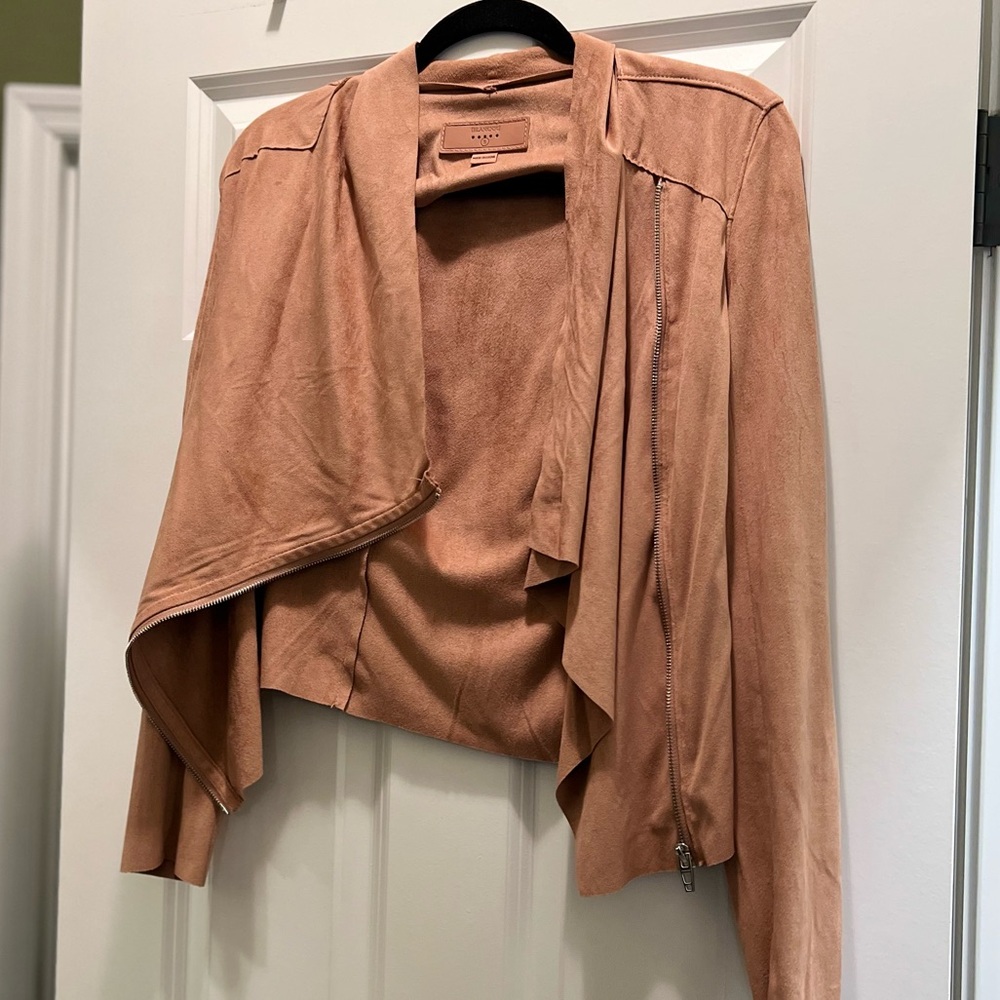 BLANKNYC Drape Front Suede moto Jacket blazer coat - Picture 14 of 16